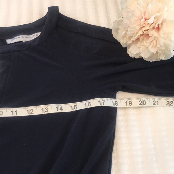 Emma & Michele Navy Cropped Jumper Jumpsuit Wide Legs Women’s Size Small - Picture 11 of 15